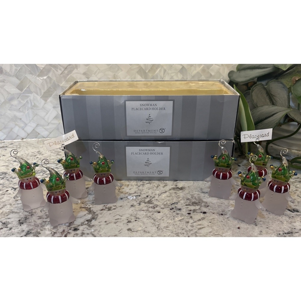 Department 56 Snowman Place Card Holders 12‎ Holiday Table Decor